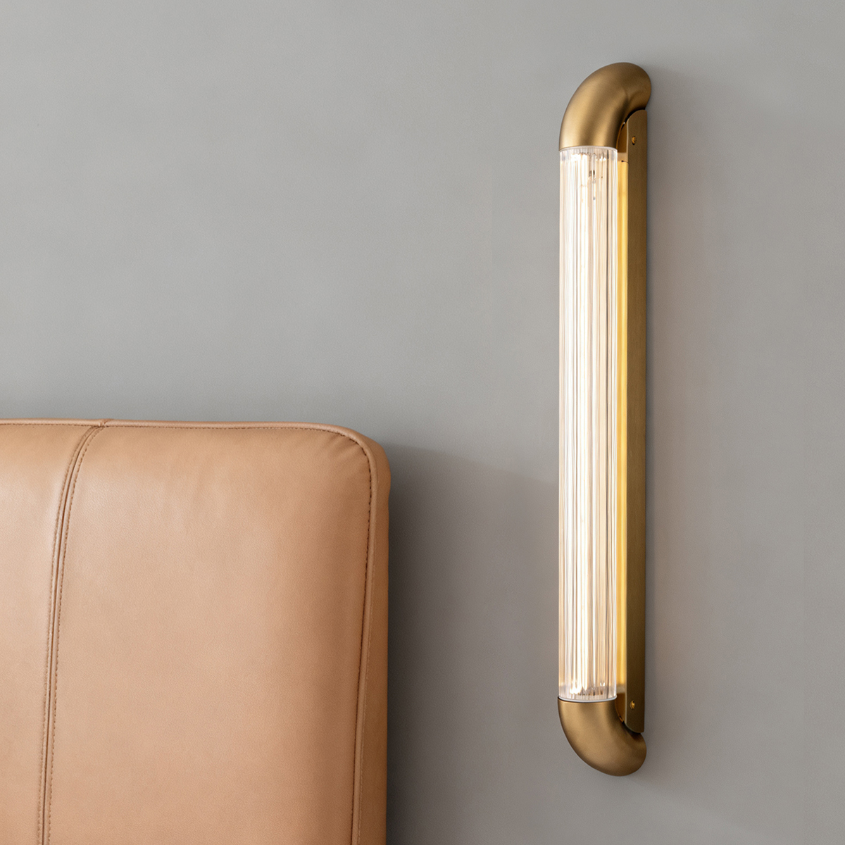 Art Deco Wall Light with Linear Striped Glass Shade 6 Art Deco Wall Light with Linear Striped Glass Shade - Image 6