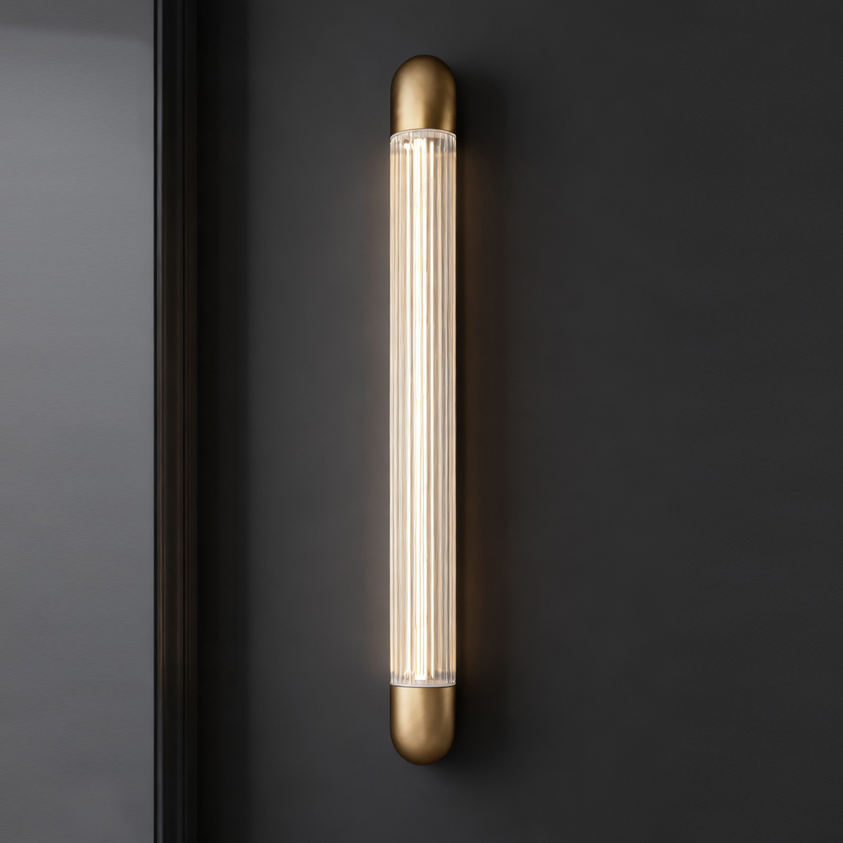 Art Deco Wall Light with Linear Striped Glass Shade 8 Art Deco Wall Light with Linear Striped Glass Shade - Image 8