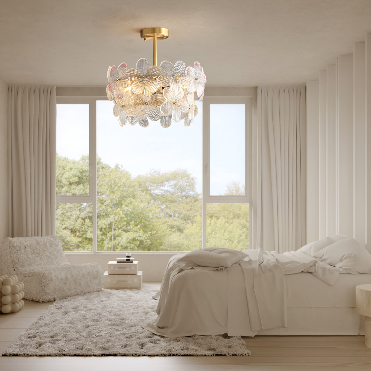 Blossoming Elegance: Modern Luxury Flush Mount Flower Chandelier 5 Blossoming Elegance: Modern Luxury Flush Mount Flower Chandelier - Image 5